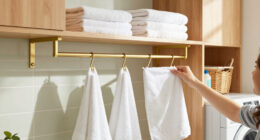 Scrap Bulky Shelves: Store Towels With This Modern-Style Alternative