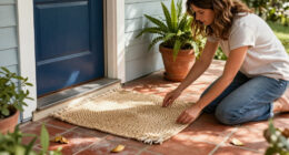 Woman Turns A Rug Into That Cutest Front Door Decor That Isn't A Wreath